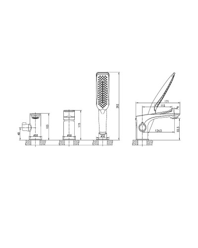 Смеситель на борт ванны Lemark Allegro LM5945CW Хром Белый
