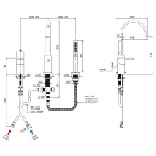 Смеситель на борт ванны на 3 отверстия CEZARES UNIKA-BVD3-NOP