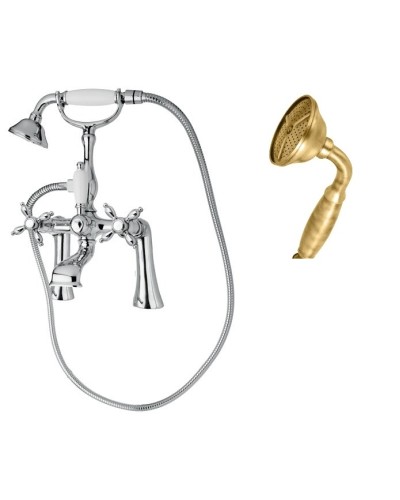 Смеситель на борт ванны с ручным душем шлангом 150см CEZARES NOSTALGIA-PBV-02-M