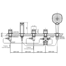 Смеситель на борт ванны AltroBagno Lamberto AltroBagnoLamberto020101Cr