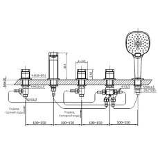 Смеситель на борт ванны AltroBagno Lamberto AltroBagnoLamberto020106NeOp