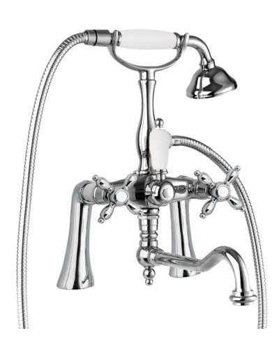 Смеситель на борт ванны с поворотным изливом, шлангом 150 см CEZARES NOSTALGIA-PBV2-01-Bi