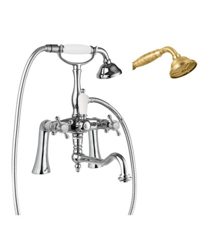 Смеситель на борт ванны с ручным душем, шлангом 150 см CEZARES GOLF-PBV2-02-M