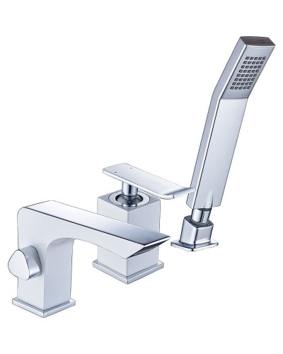 Смеситель на борт ванны Lemark Contest LM5845CW Хром Белый