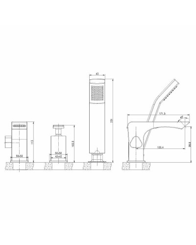 Смеситель на борт ванны Lemark Contest LM5845CW Хром Белый