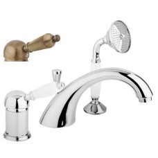 Смеситель на борт ванны с выдвижным душем и переключателем CEZARES ELITE-BVDM-02-M