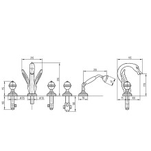 Смеситель на борт ванны Migliore Luxor 24243 Золото