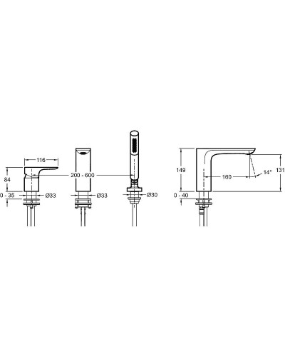 Смеситель на борт ванны Jacob Delafon Aleo E72292-CP Хром