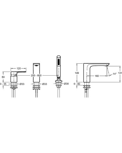 Смеситель для ванны Jacob Delafon Aleo+ E72330-CP Хром