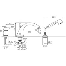 Смеситель на борт ванны Migliore Lem 25874 Хром