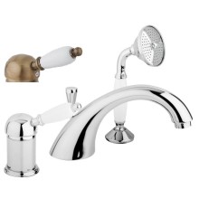 Смеситель на борт ванны с выдвижным душем и переключателем CEZARES ELITE-BVDM-02-Bi