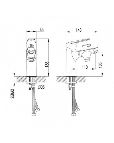 Смеситель на борт ванны Iddis Torr TORSB10I07 Хром