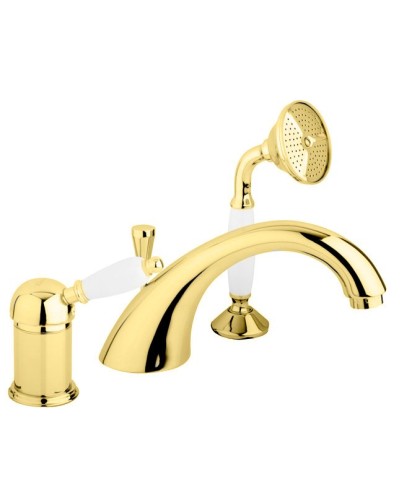 Смеситель на борт ванны с выдвижным душем и переключателем CEZARES ELITE-BVDM-03/24-Bi