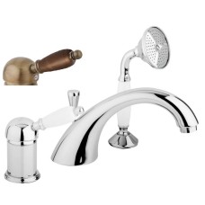 Смеситель на борт ванны с выдвижным душем и переключателем CEZARES ELITE-BVDM-02-Nc