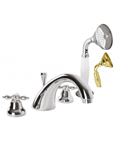 Смеситель на борт ванны с ручным выдвижным душем CEZARES NOSTALGIA-BVD-03/24-M