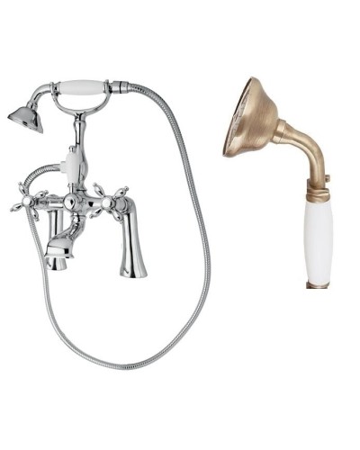 Смеситель на борт ванны с ручным душем, шлангом 150 см CEZARES NOSTALGIA-PBV-02-Bi