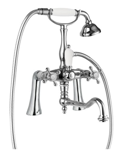 Смеситель на борт ванны с ручным душем, шлангом 150 см CEZARES GOLF-PBV2-01-Bi