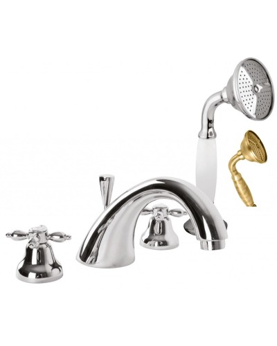 Смеситель на борт ванны с ручным выдвижным душем CEZARES NOSTALGIA-BVD-02-M