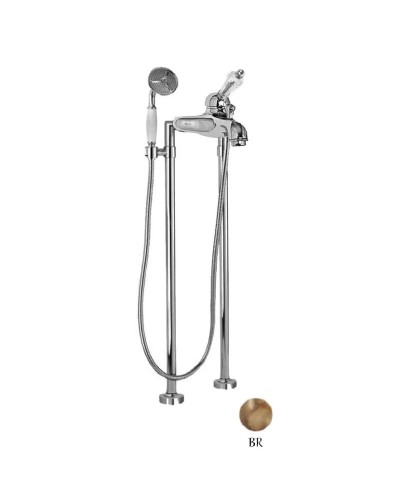 Напольный смеситель для ванны с ручным душем бронза, ручка Swarovski Cezares Vintage VINTAGE-VDPM-02-Sw