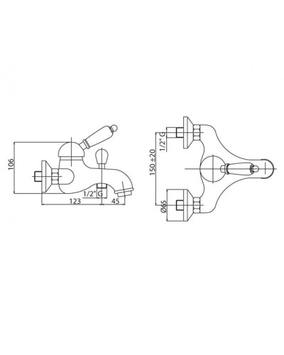 Напольный смеситель для ванны с ручным душем бронза, ручка Swarovski Cezares Vintage VINTAGE-VDPM-02-Sw
