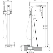 Смеситель напольный для ванны Ideal Standard Melange A6120AA