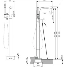 Смеситель напольный для ванны Ideal Standard Melange A6120AA