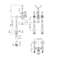 Напольный смеситель для ванны с ручным душем CEZARES FIRST-VDP-02-Bi