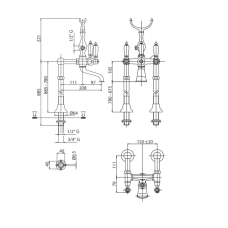 Напольный смеситель для ванны с ручным душем CEZARES FIRST-VDP-02-Bi