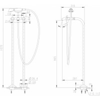 Смеситель напольный для ванны Bravat Summer Rain F677111C-B