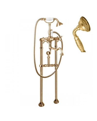 Напольный смеситель для ванны с кронштейном для слива-перелива CEZARES NOSTALGIA-VDPS2-02-M