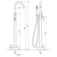 Смеситель напольный для ванны Excellent Active ARAC.1056CR