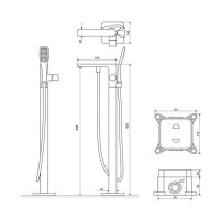 Смеситель напольный для ванны Excellent Galisa ARAX.5055CR
