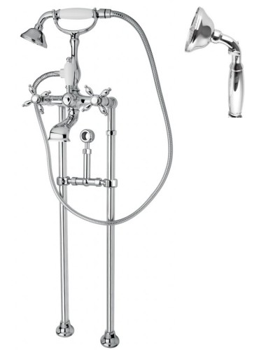 Напольный смеситель для ванны с кронштейном для слива-перелива CEZARES NOSTALGIA-VDPS-01-M