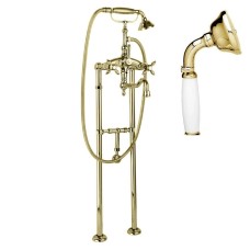 Напольный смеситель для ванны с кронштейном для слива-перелива CEZARES NOSTALGIA-VDPS2-03/24-Bi
