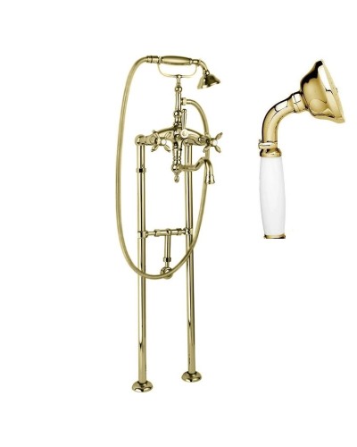 Напольный смеситель для ванны с кронштейном для слива-перелива CEZARES NOSTALGIA-VDPS2-03/24-Bi