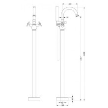 Смеситель напольный для ванны Gemy G7099