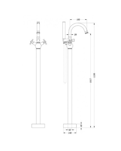 Смеситель напольный для ванны Gemy G7099