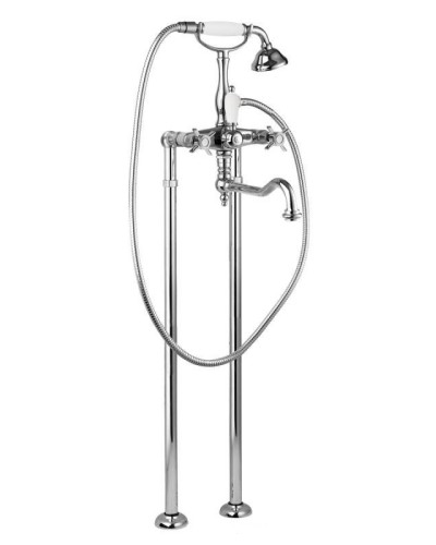 Напольный смеситель для ванны с поворотным изливом с ручным душем, шлангом 150 см CEZARES LORD-VDP2-01-Bi