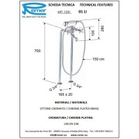 Смеситель напольный для ванны Remer Liberty 01LI