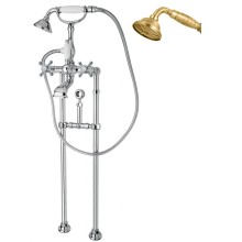 Напольный смеситель для ванны с кронштейном для слива-перелива CEZARES GOLF-VDPS-02-M