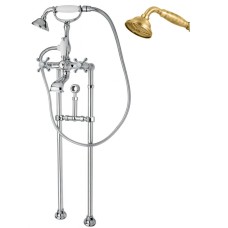 Напольный смеситель для ванны с кронштейном для слива-перелива CEZARES GOLF-VDPS-02-M