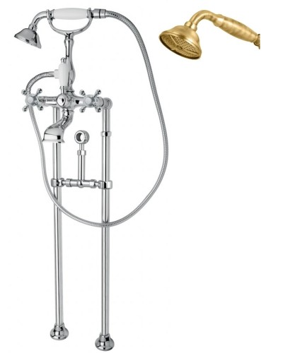 Напольный смеситель для ванны с кронштейном для слива-перелива CEZARES GOLF-VDPS-02-M