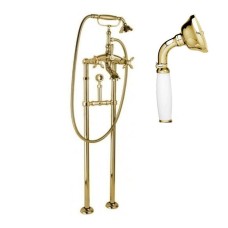 Напольный смеситель для ванны с ручным душем и шлангом 150 см CEZARES NOSTALGIA-VDPS-03/24-Bi