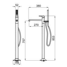 Смеситель напольный для ванны Noken Chelsea N199999363