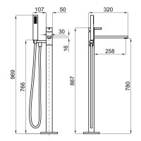 Смеситель напольный для ванны Noken NK Concept N199999396