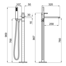 Смеситель напольный для ванны Noken NK Concept N199999396