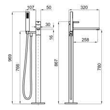 Смеситель напольный для ванны Noken NK Concept N199999396