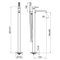 Смеситель напольный для ванны Noken Round N200000003