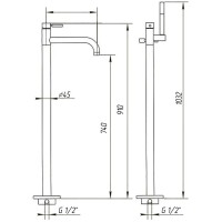 Смеситель напольный для ванны Migliore Kobuk ML.KOB-2260.CR