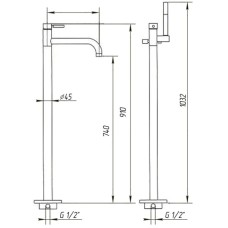 Смеситель напольный для ванны Migliore Kobuk ML.KOB-2260.CR